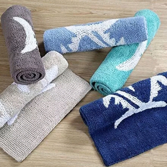 New Southern Tide Skip Jack Fish Bath Rug Runner Mat 22" by 60" Dark Blue - Picture 5 of 8